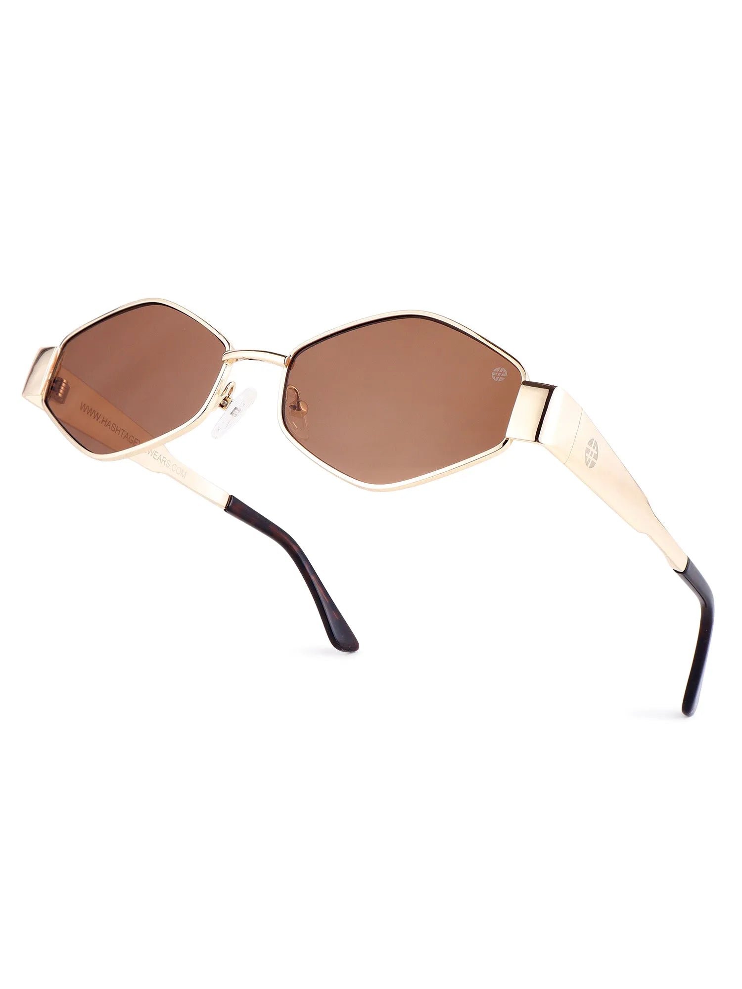 Ecliptor | Brown Medium Full Rim Diamond Sunglasses for Women [UV-protected]