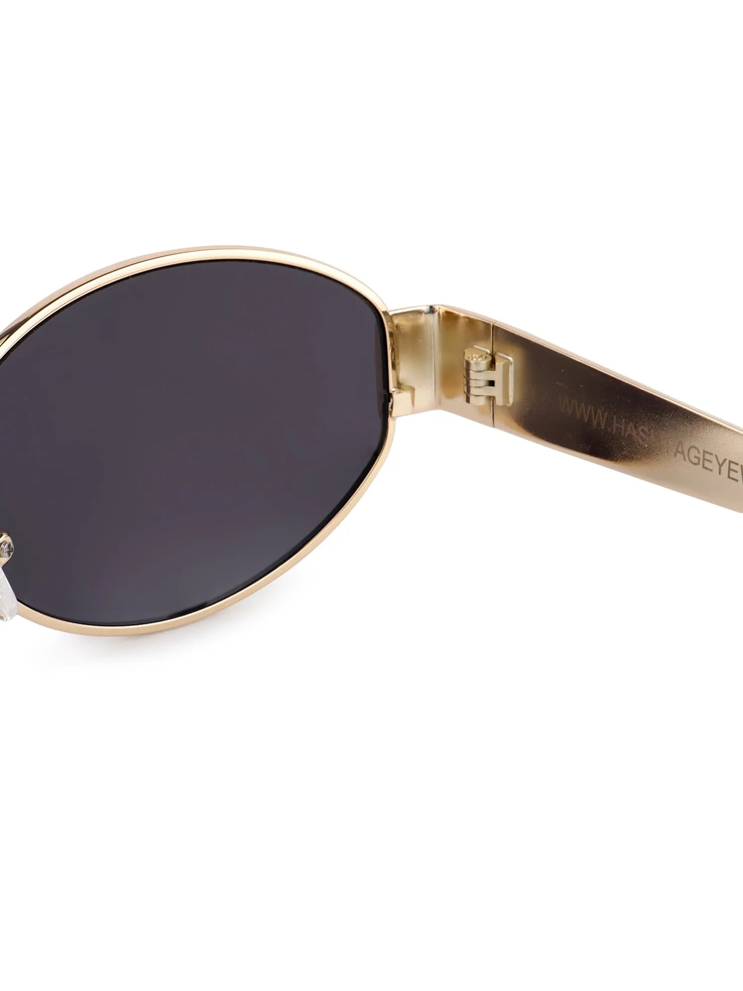 Fynora | Golden Medium Full Rim Oval Sunglasses for Women [UV-protected]