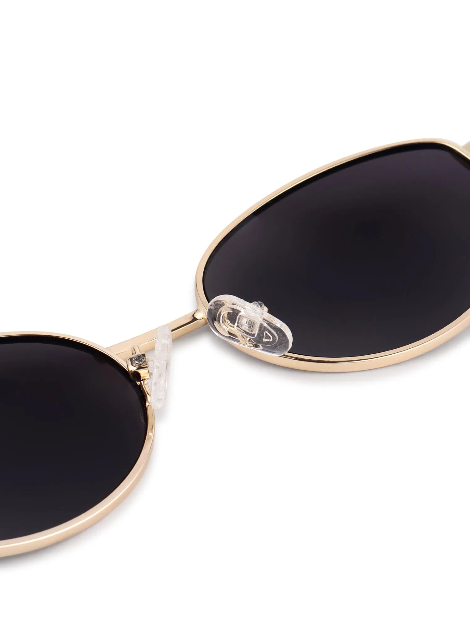 Fynora | Golden Medium Full Rim Oval Sunglasses for Women [UV-protected]
