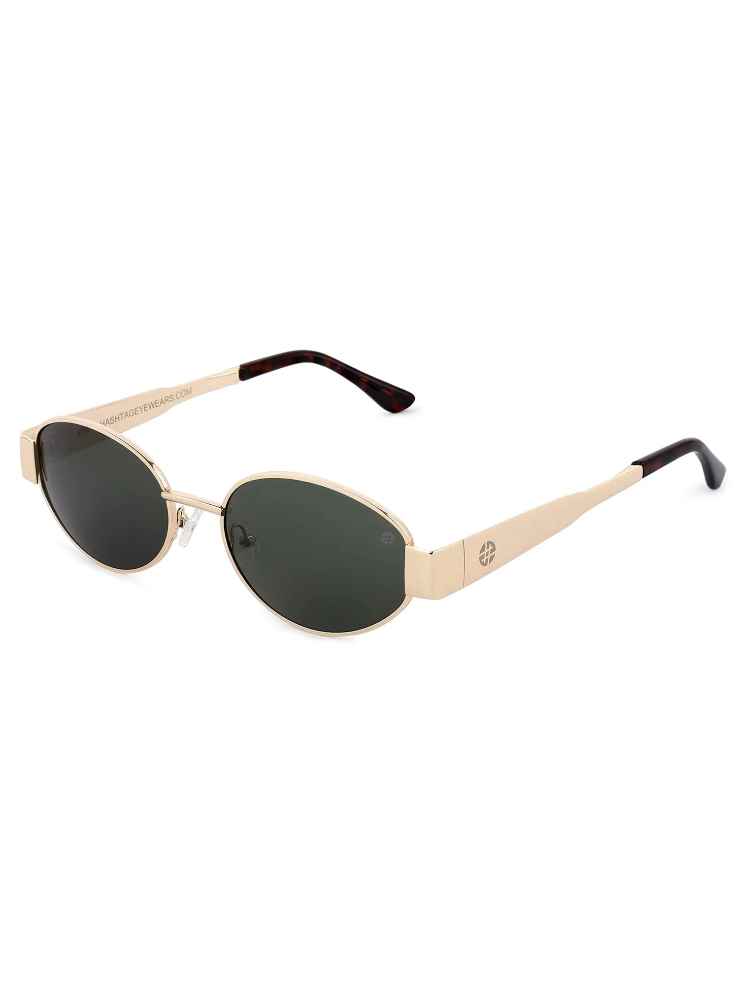 Fynora | Green Medium Full Rim Oval Sunglasses for Women [UV-protected]