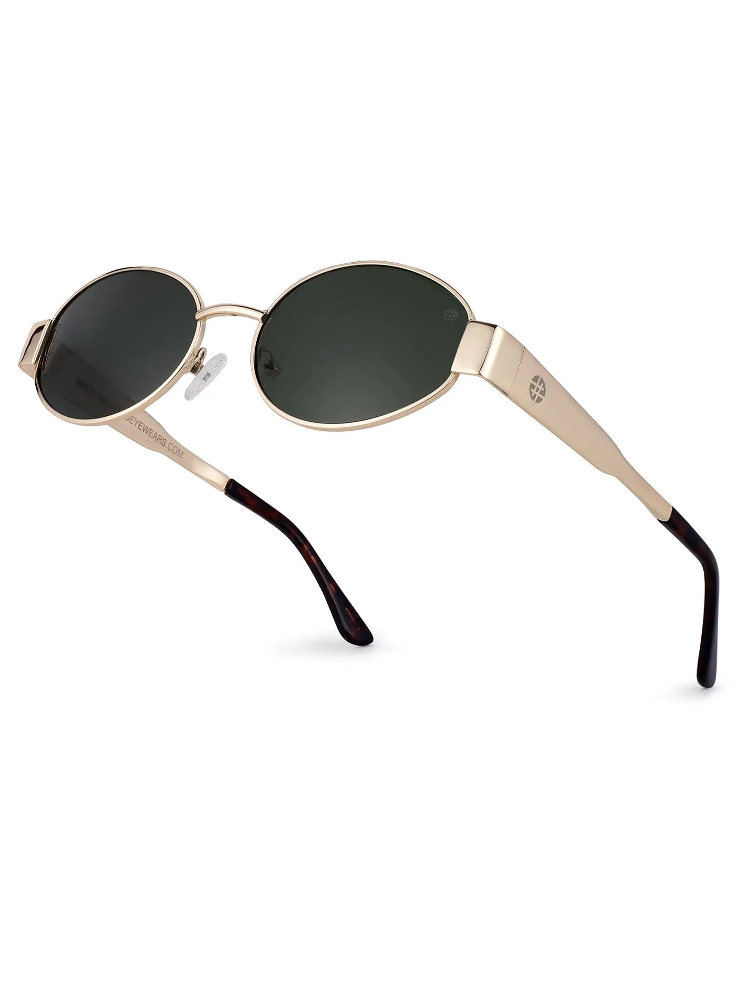 Fynora | Green Medium Full Rim Oval Sunglasses for Women [UV-protected]