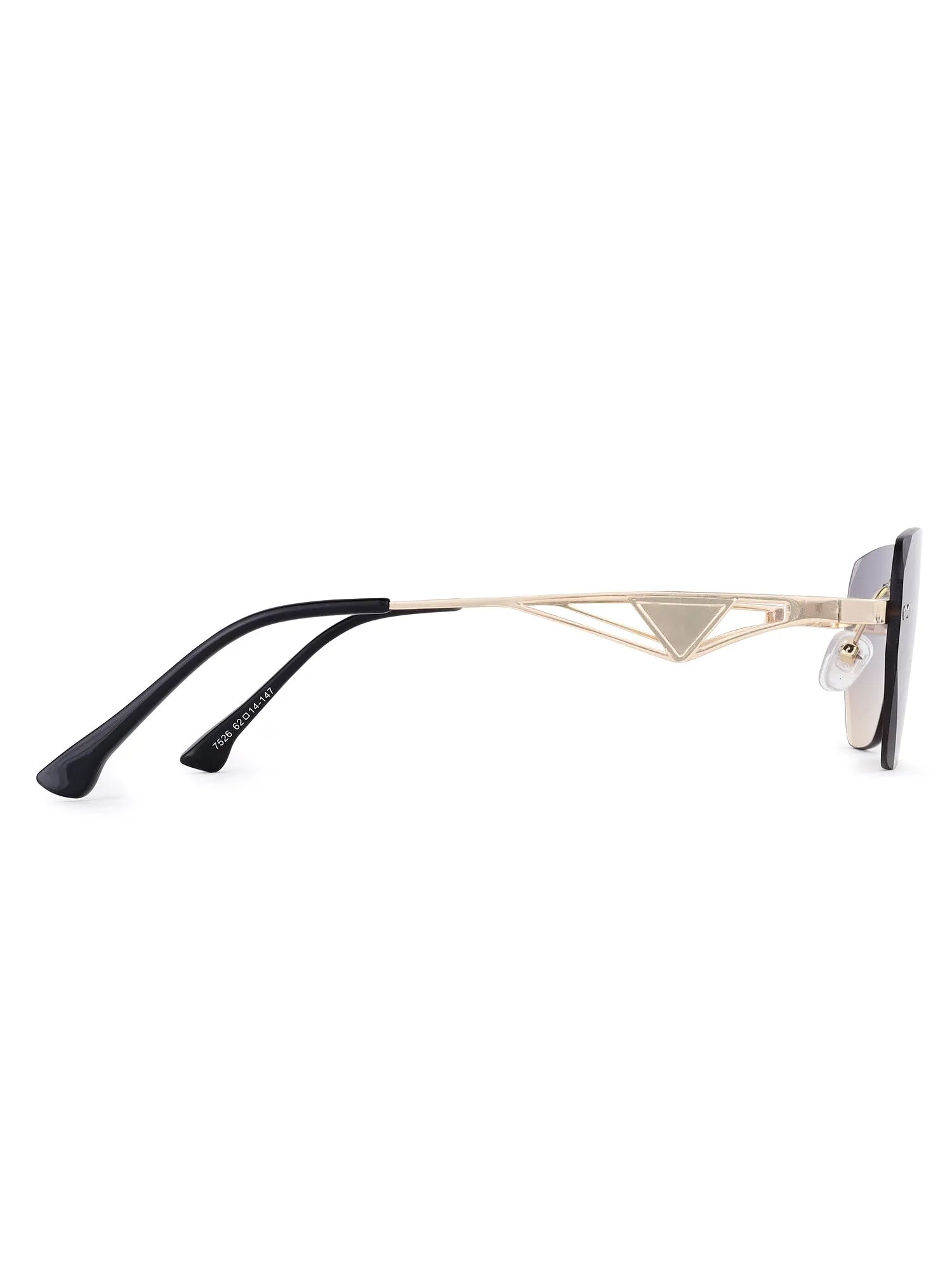 Rorion | Gradient Brown & Blue Medium Rim Less Rectangle Sunglasses for Men & Women [UV-protected]
