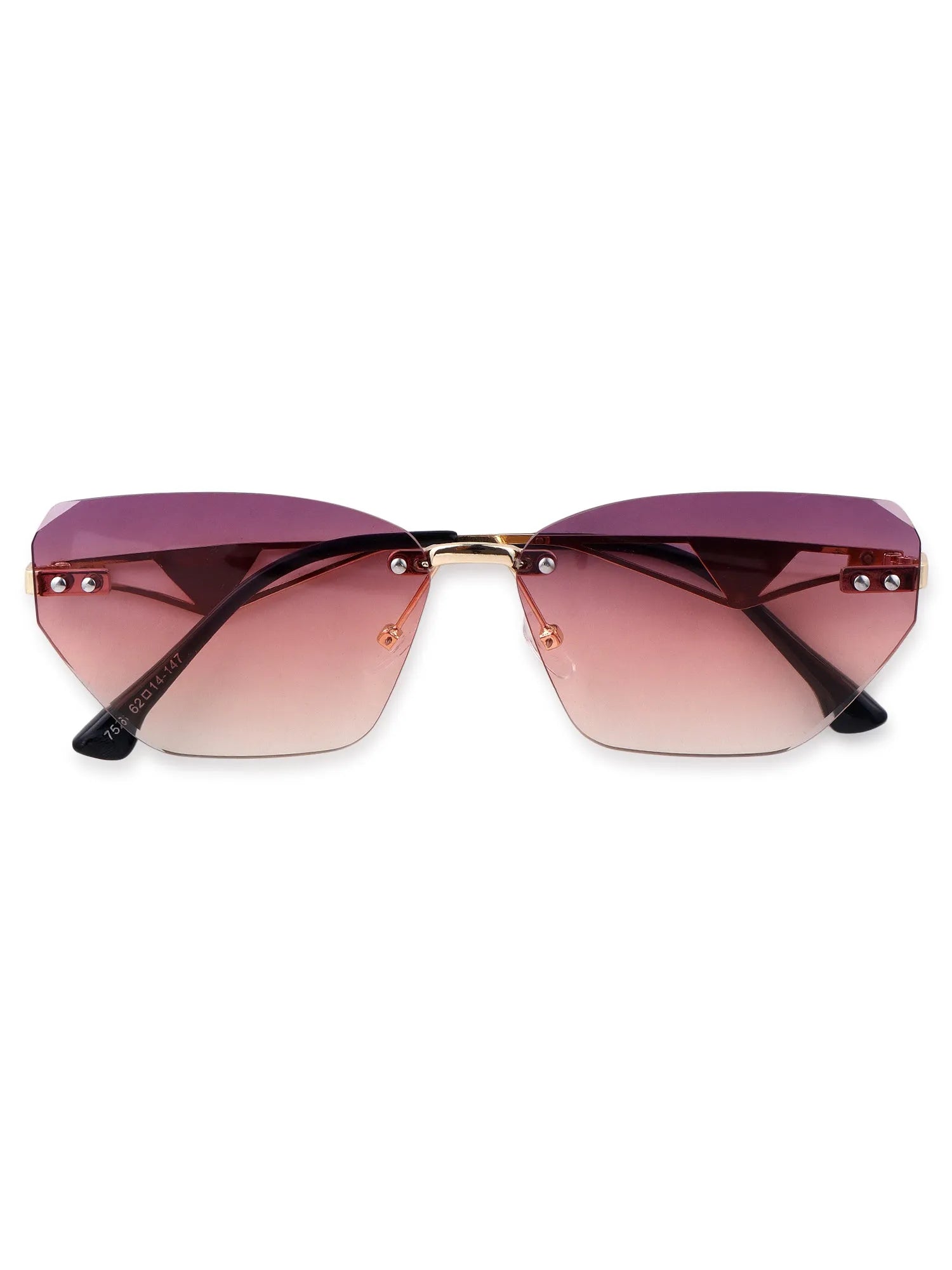 Rorion | Gradient Pink Medium Rim Less Rectangle Sunglasses for Men & Women [UV-protected]