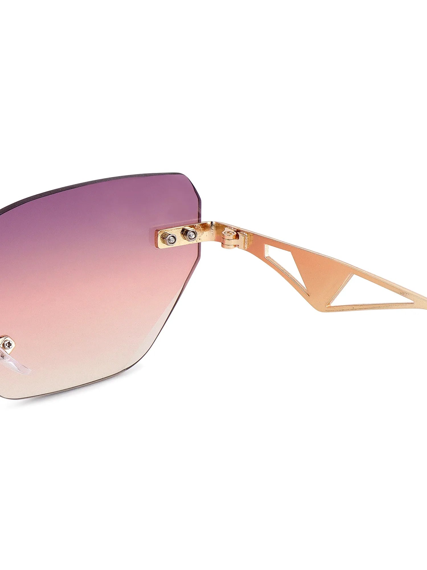 Rorion | Gradient Pink Medium Rim Less Rectangle Sunglasses for Men & Women [UV-protected]