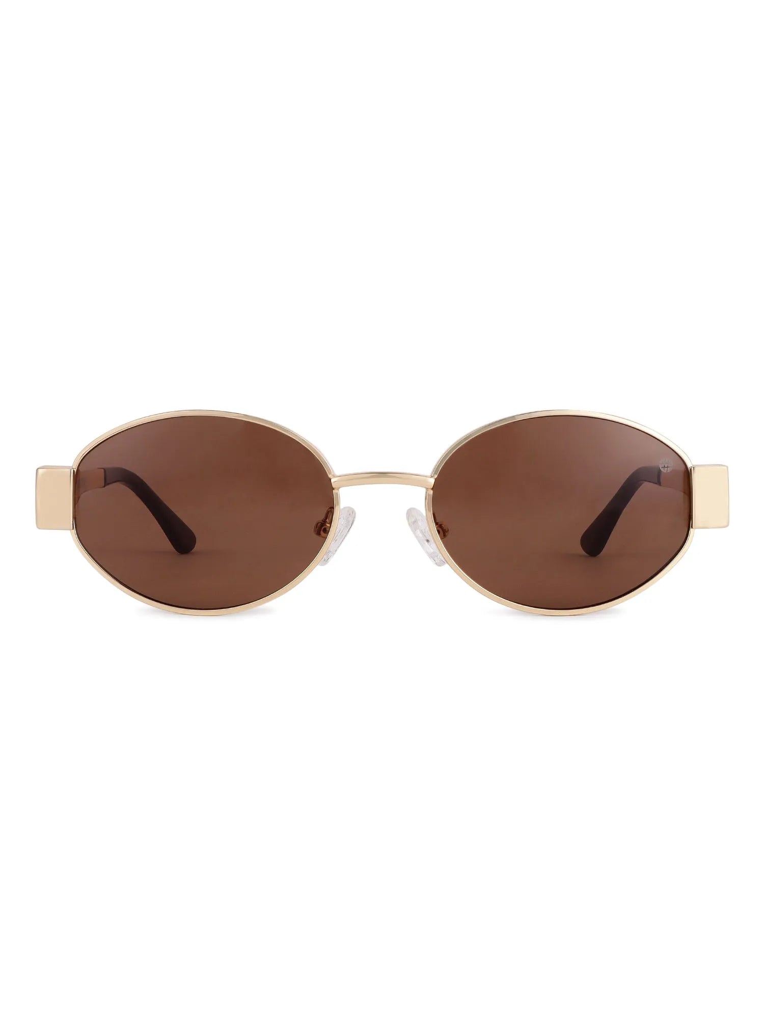 Fynora | Brown Medium Full Rim Oval Sunglasses for Women [UV-protected]