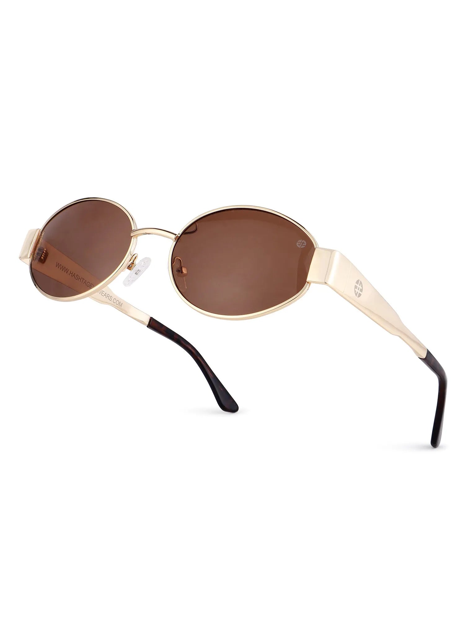 Fynora | Brown Medium Full Rim Oval Sunglasses for Women [UV-protected]
