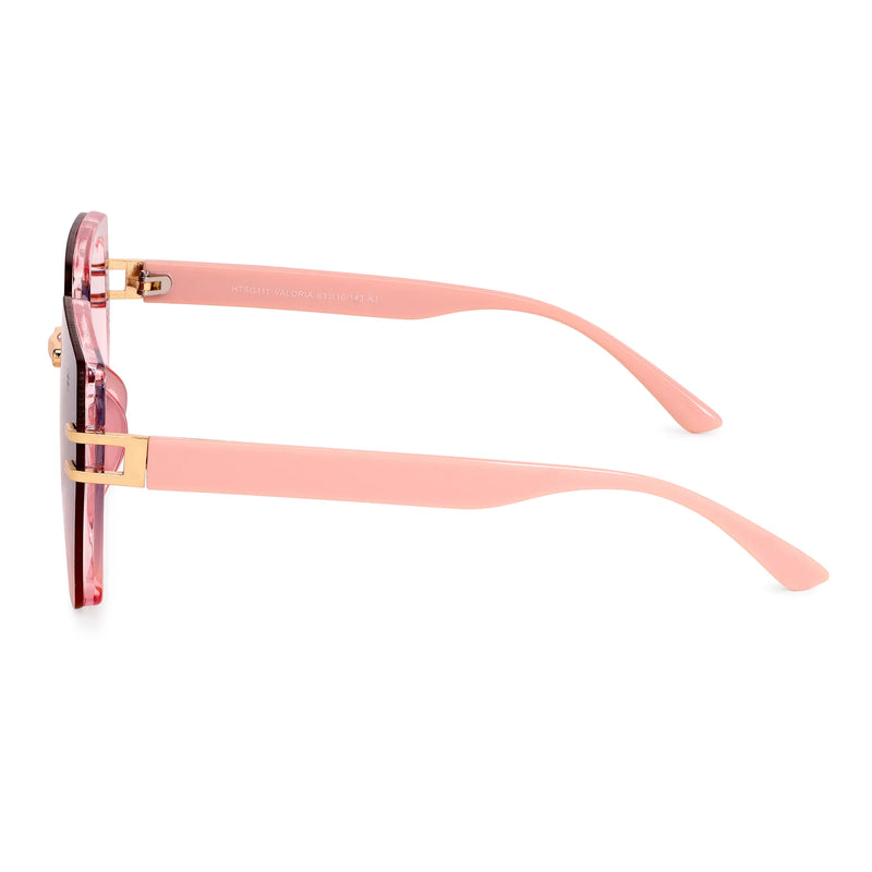 Valoria | Pink Large Full Rim Square Sunglasses for Women [UV-protected]