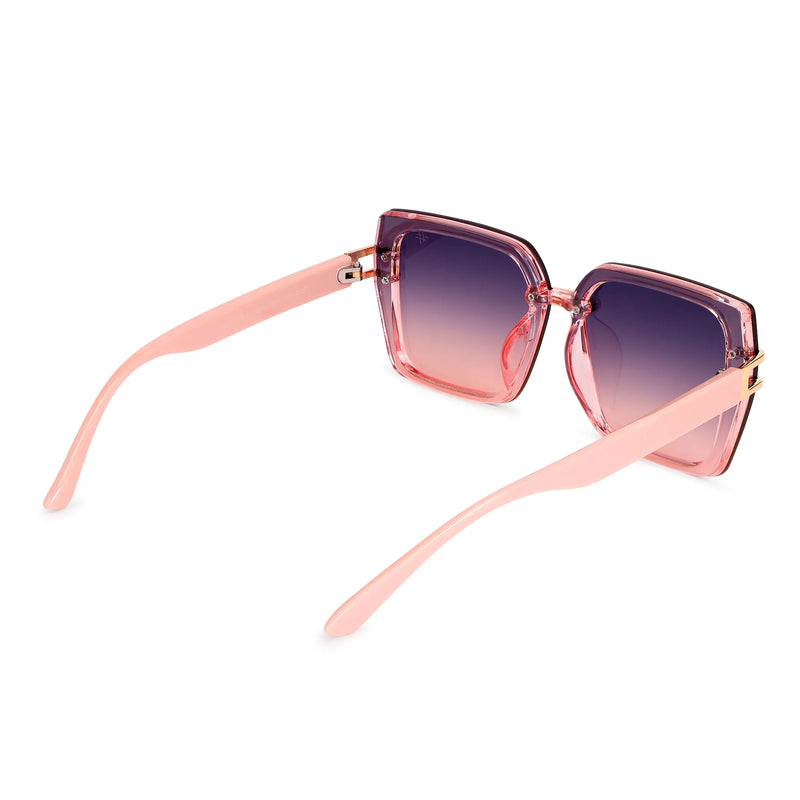 Valoria | Pink Large Full Rim Square Sunglasses for Women [UV-protected]