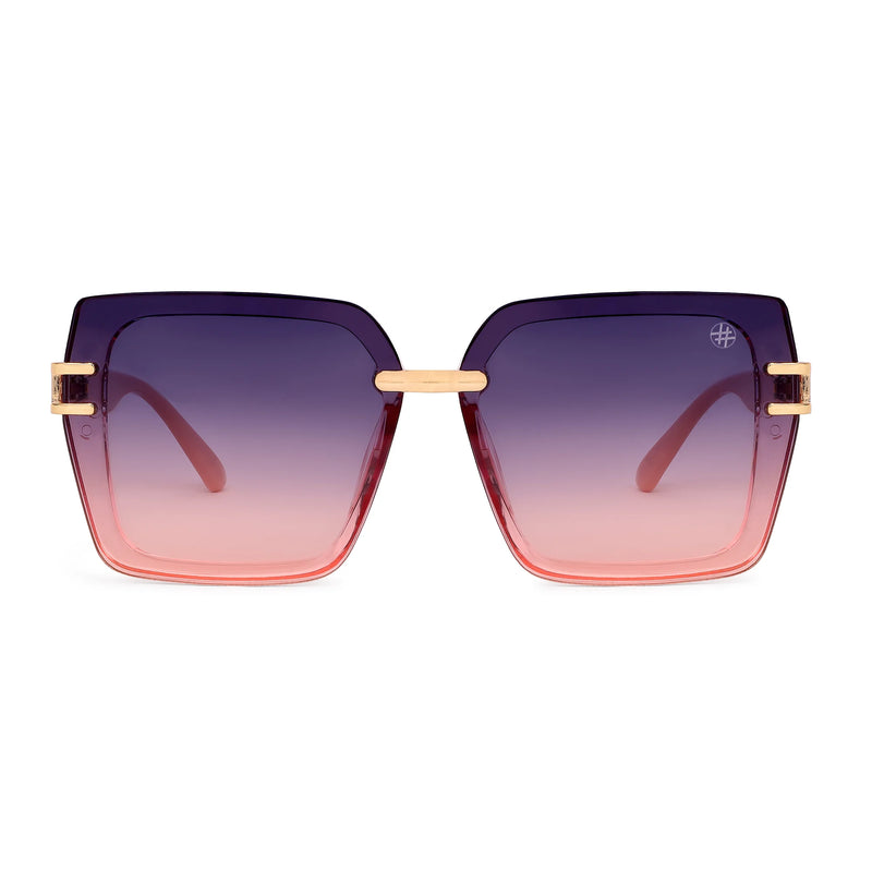 Valoria | Pink Large Full Rim Square Sunglasses for Women [UV-protected]