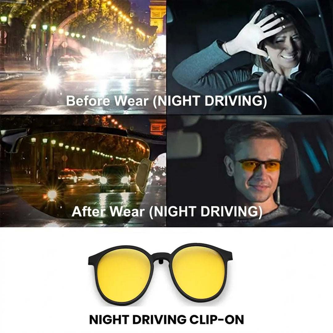 Aerion | Black Small Full Rim Round Clip-on for Men [Clip-on]