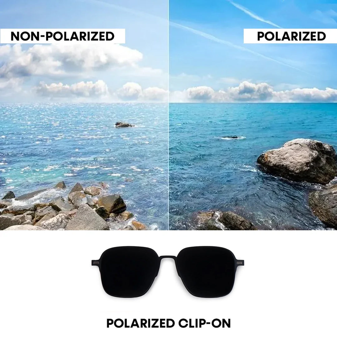 Baelora | Grey Large Full Rim Rectangle Clip-on for Men & Women [UV-protected]