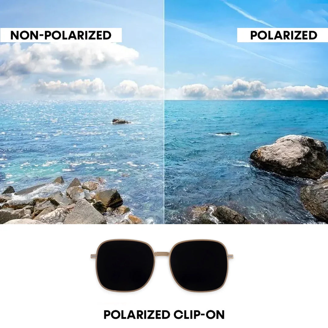 Duskra | Rose Gold & Transparent Large Full Rim Square Clip-on for Men & Women [UV-protected]