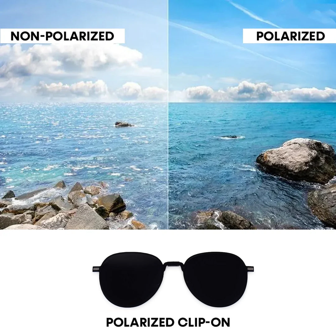 Caelium | Black Large Full Rim Aviator Clip-on for Men & Women [UV-protected]