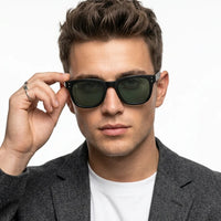Nebulix | Black Medium Full Rim Wayfarer Sunglasses for Men [UV-protected]