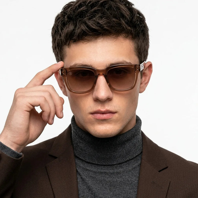 Nebulix | Brown Medium Full Rim Wayfarer Sunglasses for Men [UV-protected]