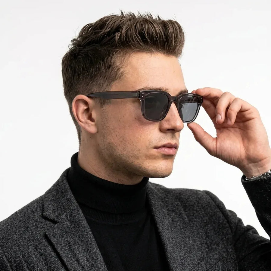 Nebulix | Grey Medium Full Rim Wayfarer Sunglasses for Men [UV-protected]