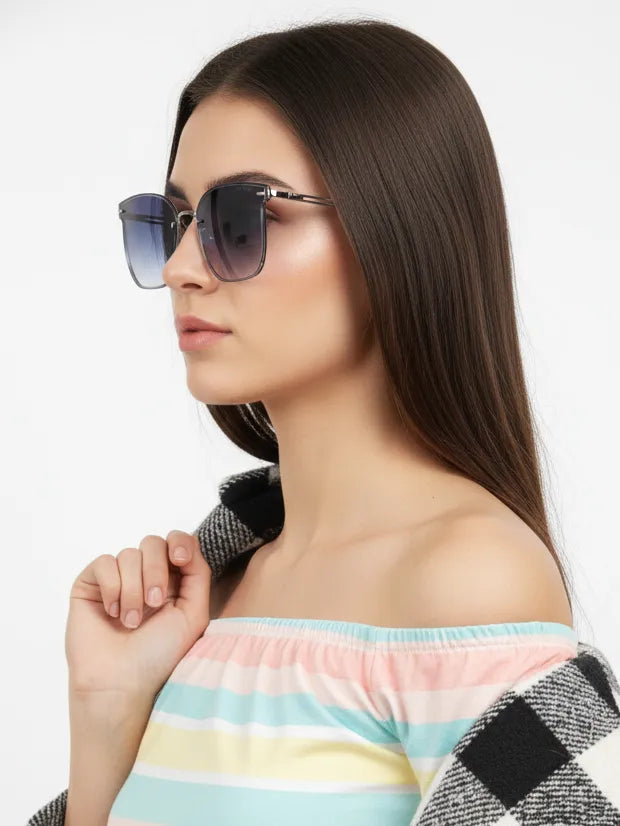 Arionis | Gradient Black Oversized Full Rim Wayfarer Sunglasses for Women [UV-protected]