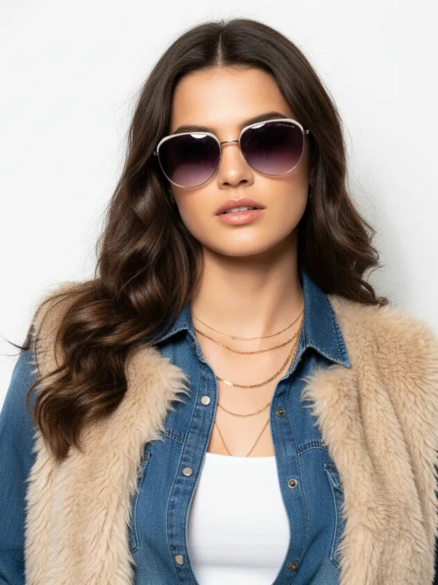 Eclipra | Gradient Grey Large Full Rim Oval Sunglasses for Women [UV-protected]