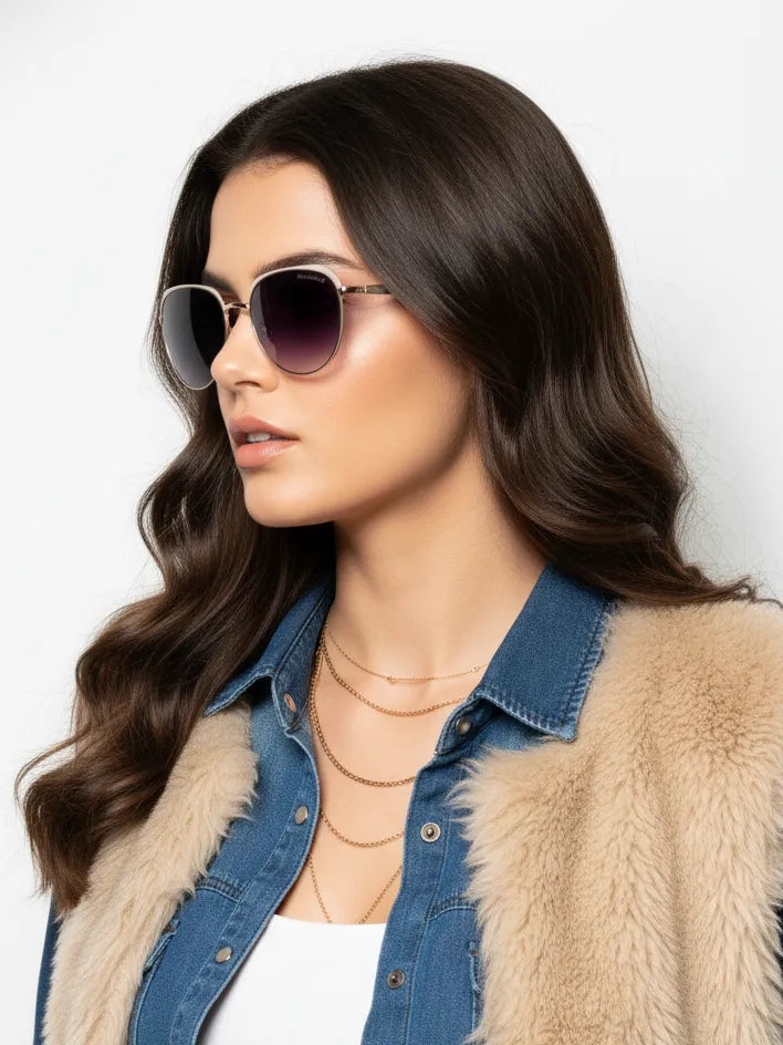 Eclipra | Gradient Grey Large Full Rim Oval Sunglasses for Women [UV-protected]