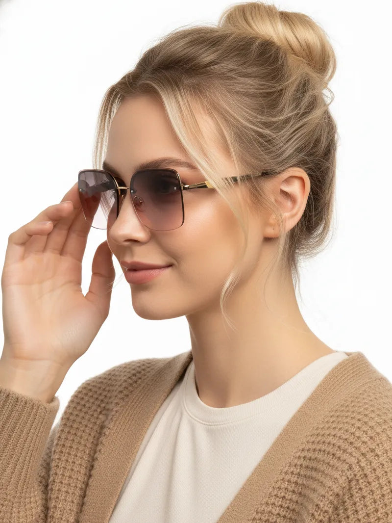 Parion | Gradient Brown & Pink Medium Full Rim Oversized Sunglasses for Women [UV-protected]