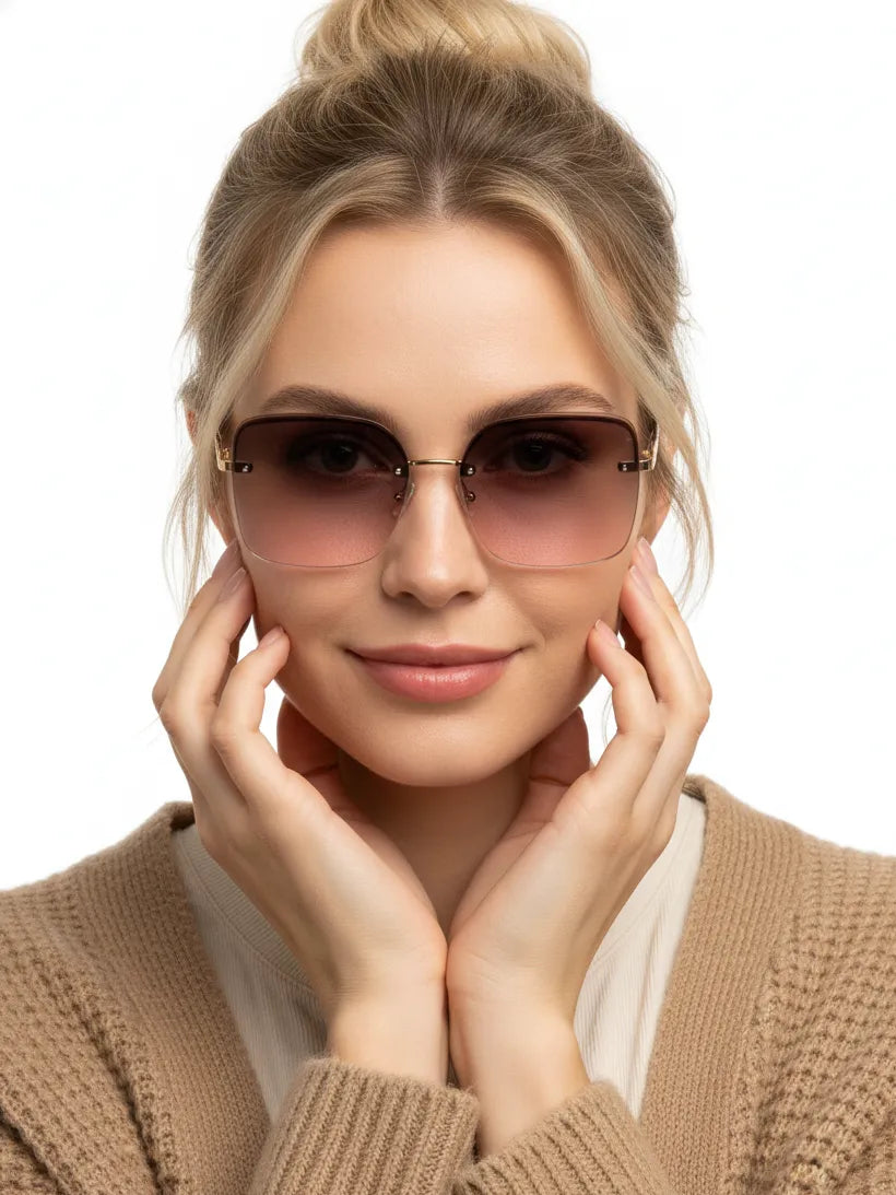 Parion | Gradient Brown & Pink Medium Full Rim Oversized Sunglasses for Women [UV-protected]