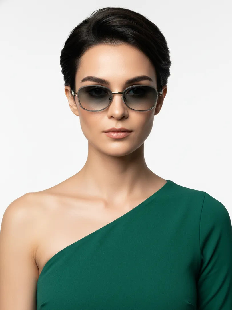 Crypta | Green Medium Full Rim Oval Sunglasses for Women [UV-protected]