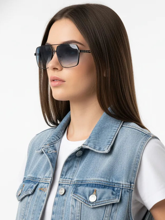 Orbital | Gradient Grey Medium Full Rim Rectangle Sunglasses for Men & Women [UV-protected]