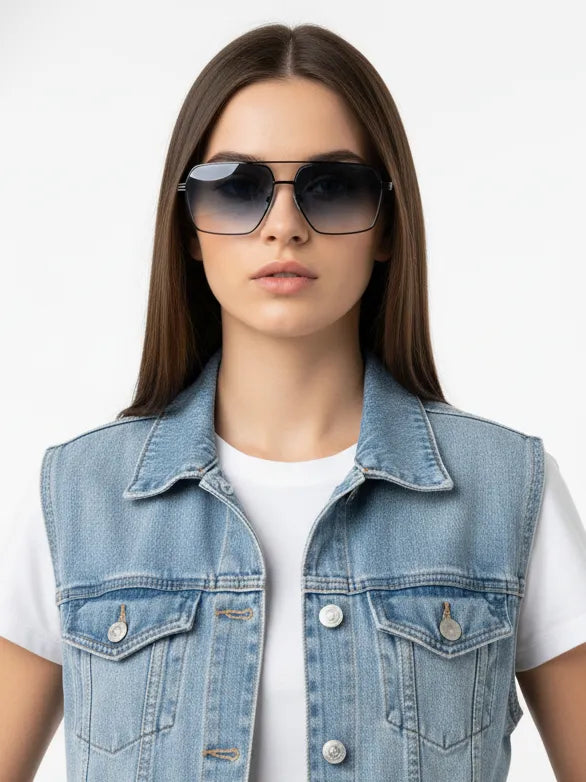 Orbital | Gradient Grey Medium Full Rim Rectangle Sunglasses for Men & Women [UV-protected]