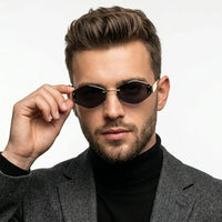 SEVA | Golden Black Medium Rim Less Diamond with Lock Side Hinges Sunglasses for Men & Women [UV-protected]