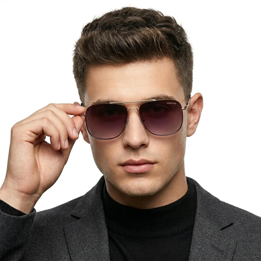 Unity | Gradient Brown Medium Full Rim Square Sunglasses for Men [Polarized]