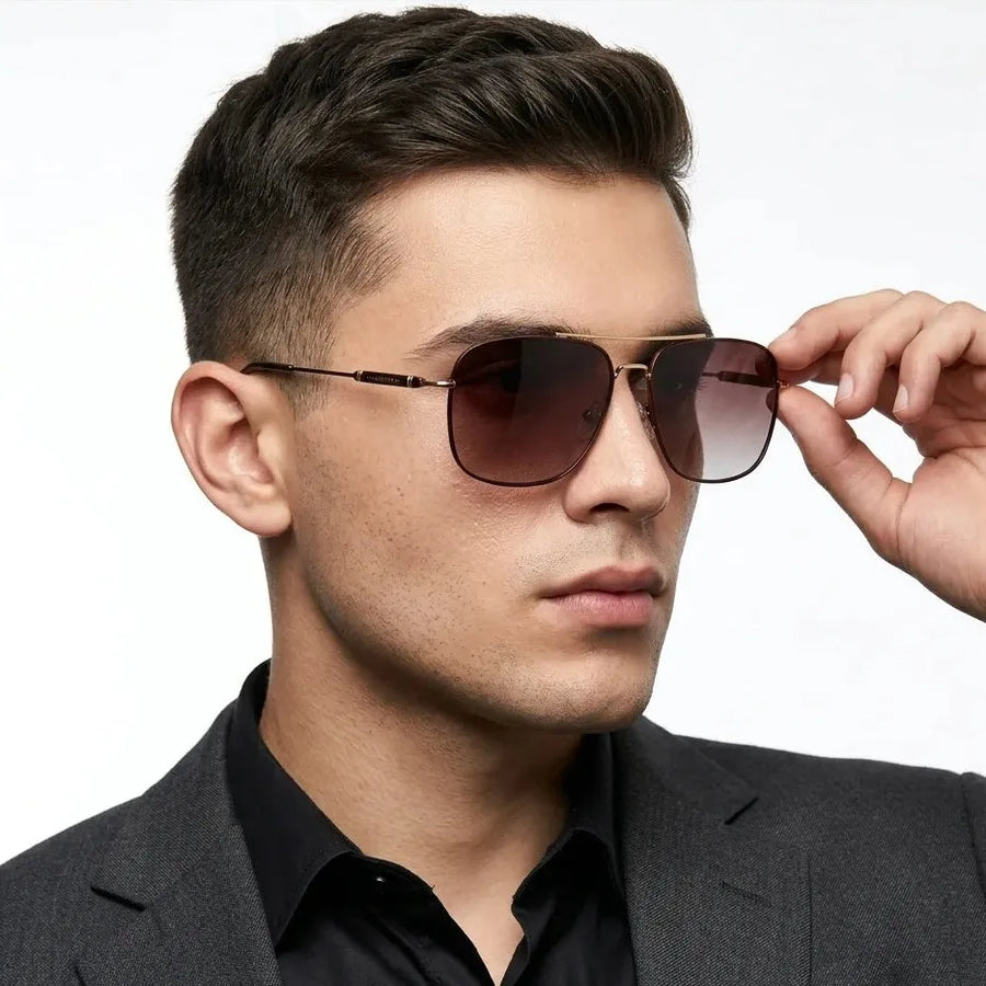 Unity | Gradient Brown Medium Full Rim Square Sunglasses for Men [Polarized]