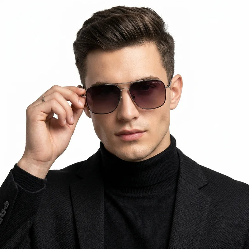 Unity | Gradient Purple Brown Large Full Rim Square Sunglasses for Men [Polarized]