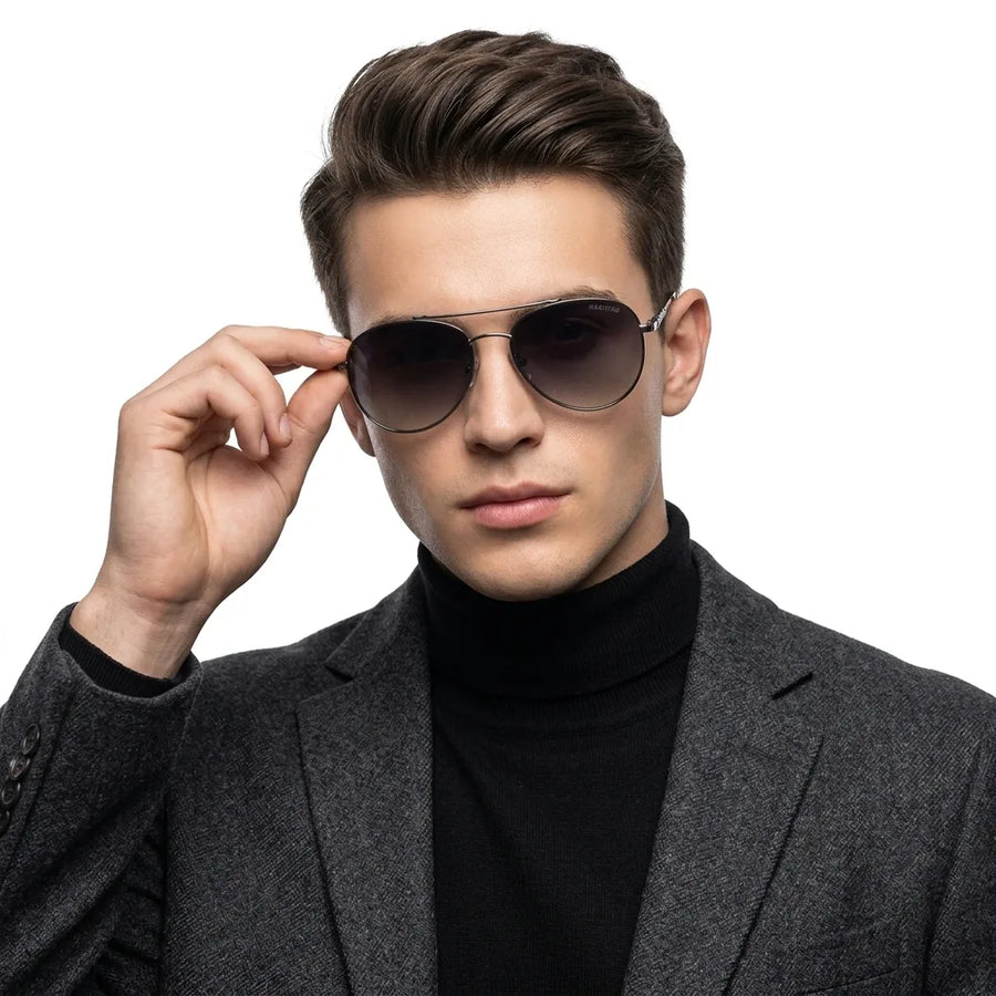 Valtor | Gradient Purple Small Full Rim Aviator Sunglasses for Men & Women [Polarized]