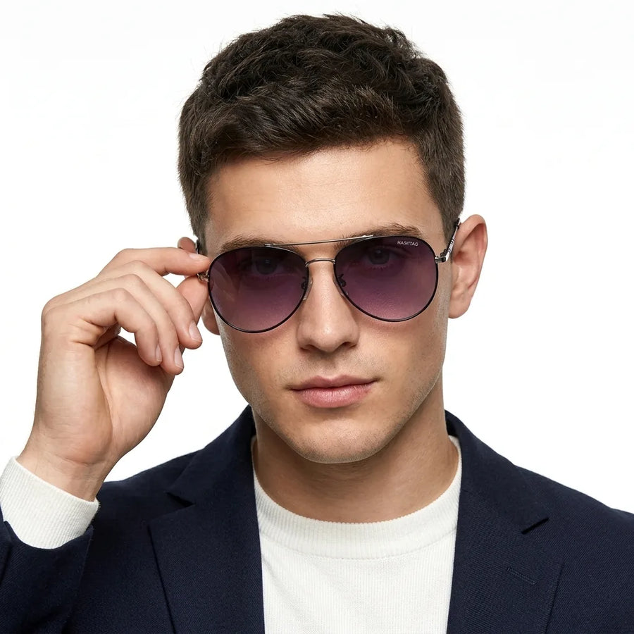 Valtor | Gradient Pink Small Full Rim Aviator Sunglasses for Men & Women [Polarized]