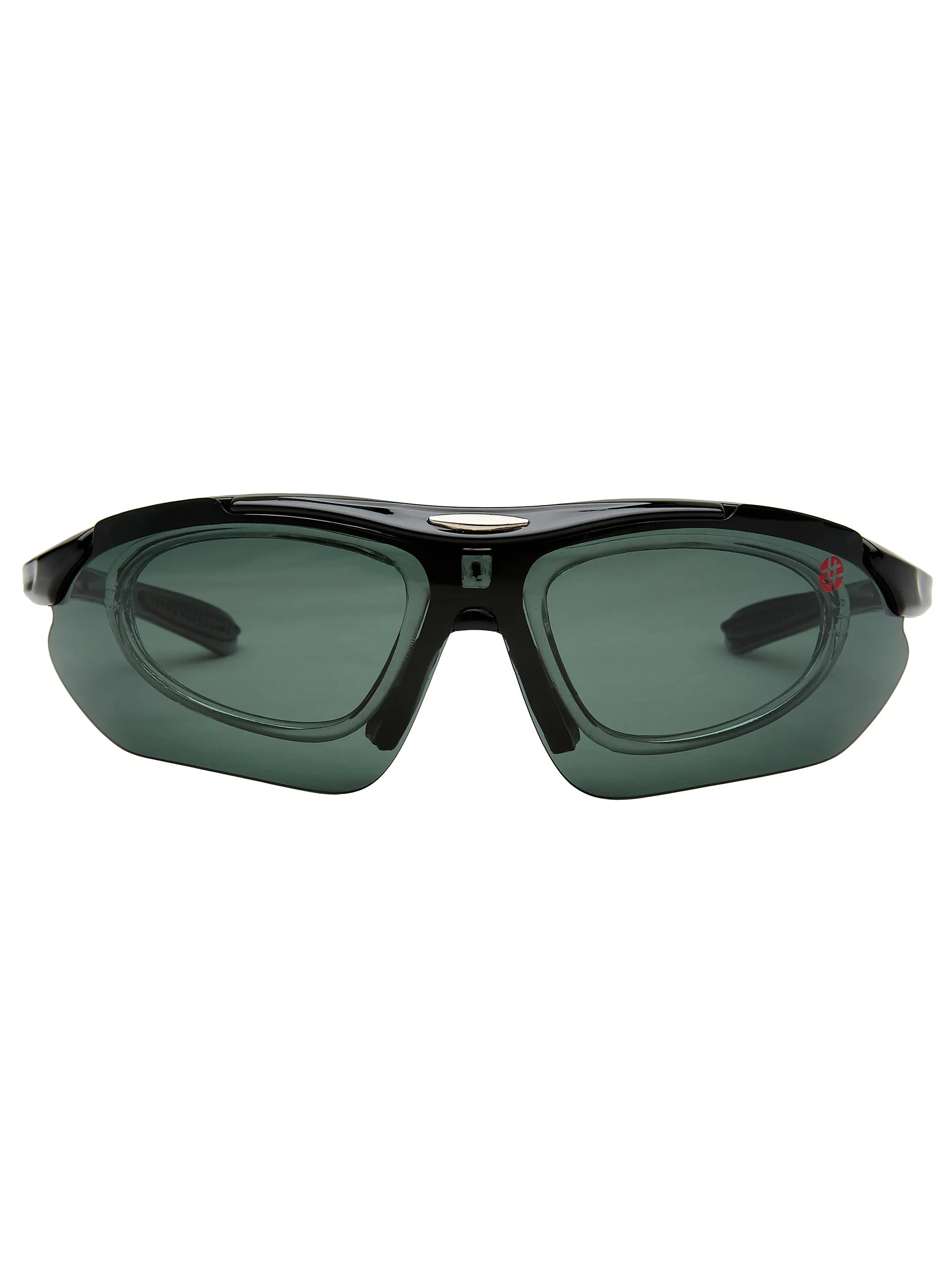Valkor | Black Free Size Half Rim Shield Sports for Men & Women Changeable Lens[Polarized]
