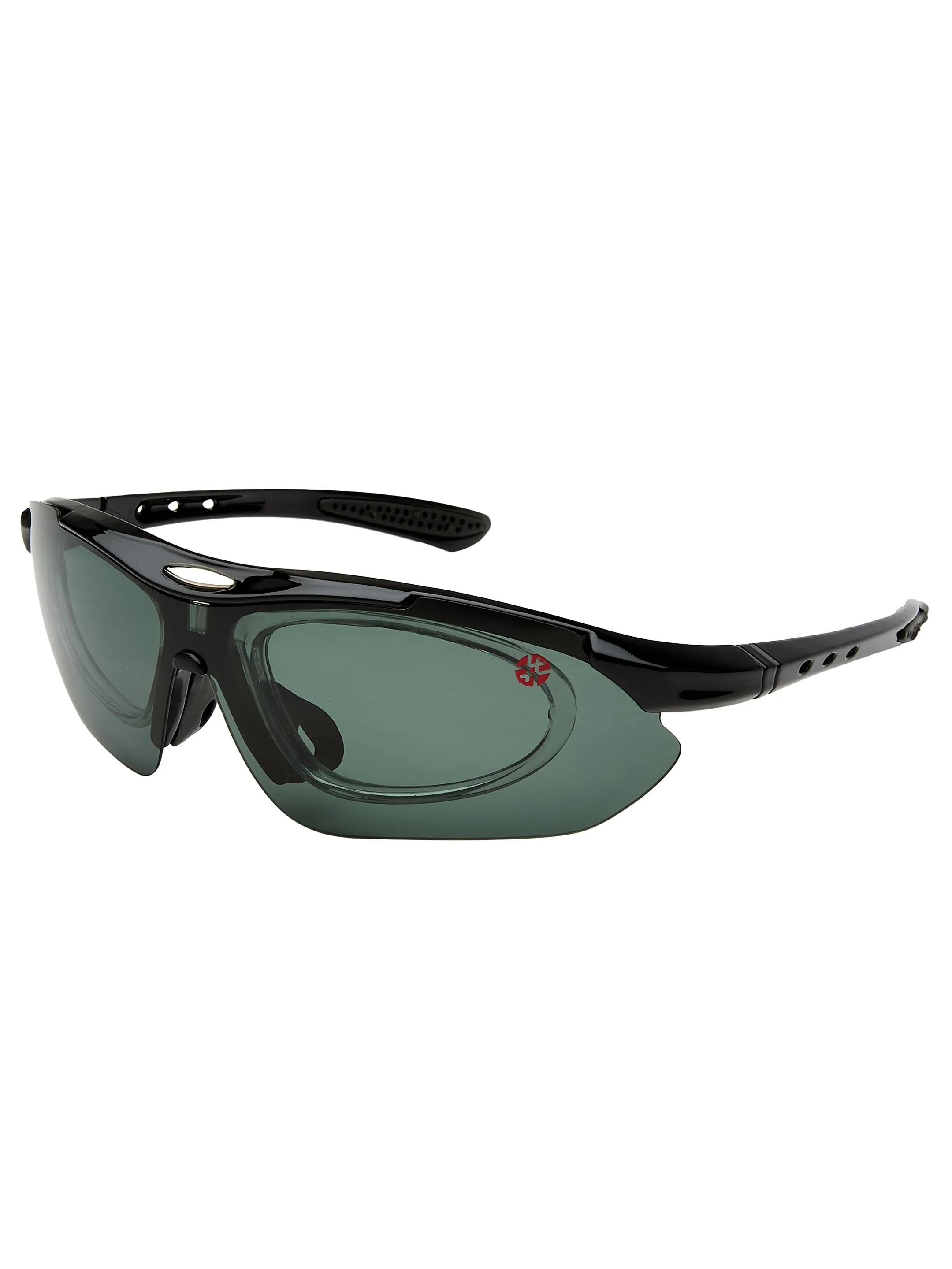 Valkor | Black Free Size Half Rim Shield Sports for Men & Women Changeable Lens[Polarized]