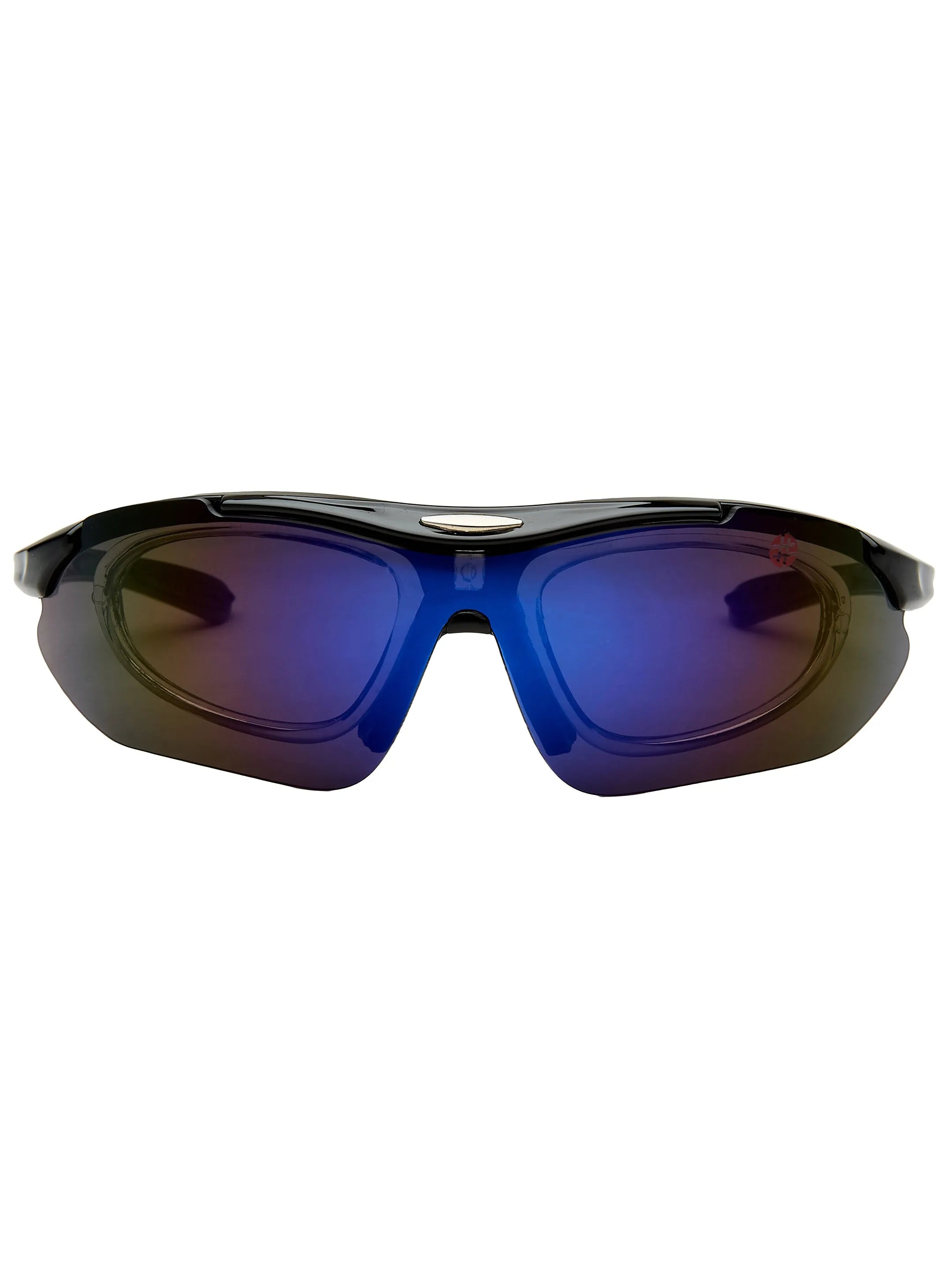 Valkor | Black Free Size Half Rim Shield Sports for Men & Women Changeable Lens[Polarized]