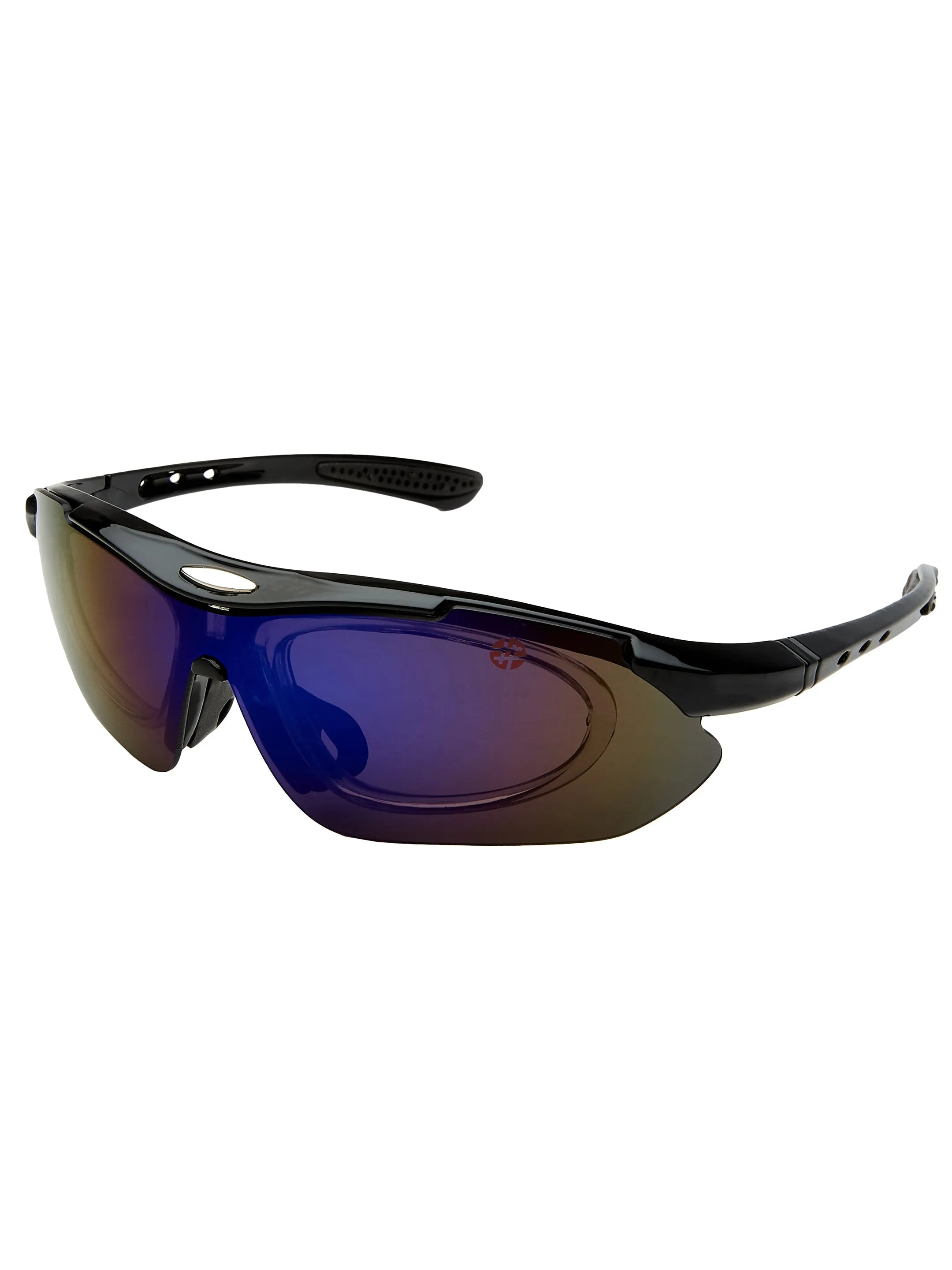 Valkor | Black Free Size Half Rim Shield Sports for Men & Women Changeable Lens[Polarized]