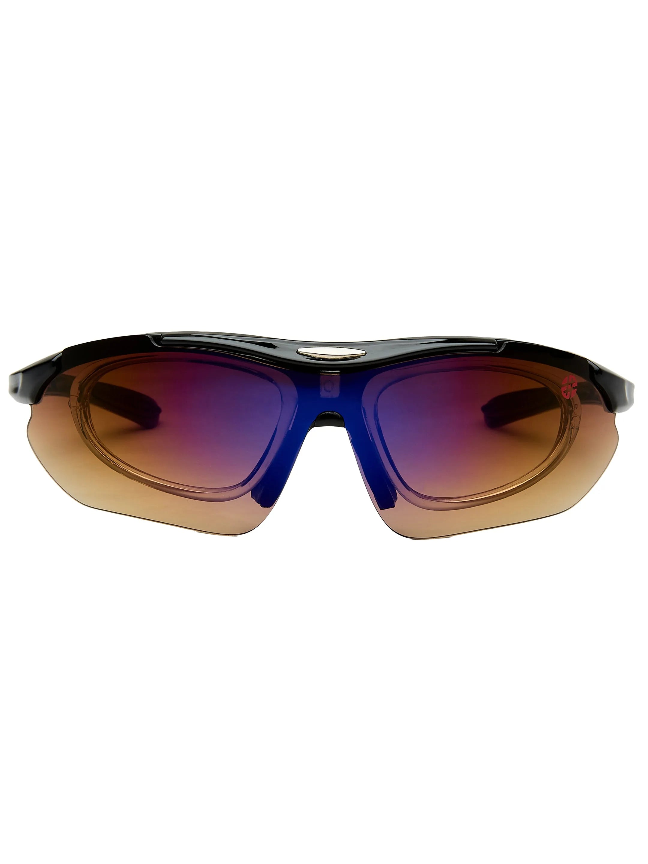 Valkor | Black Free Size Half Rim Shield Sports for Men & Women Changeable Lens[Polarized]