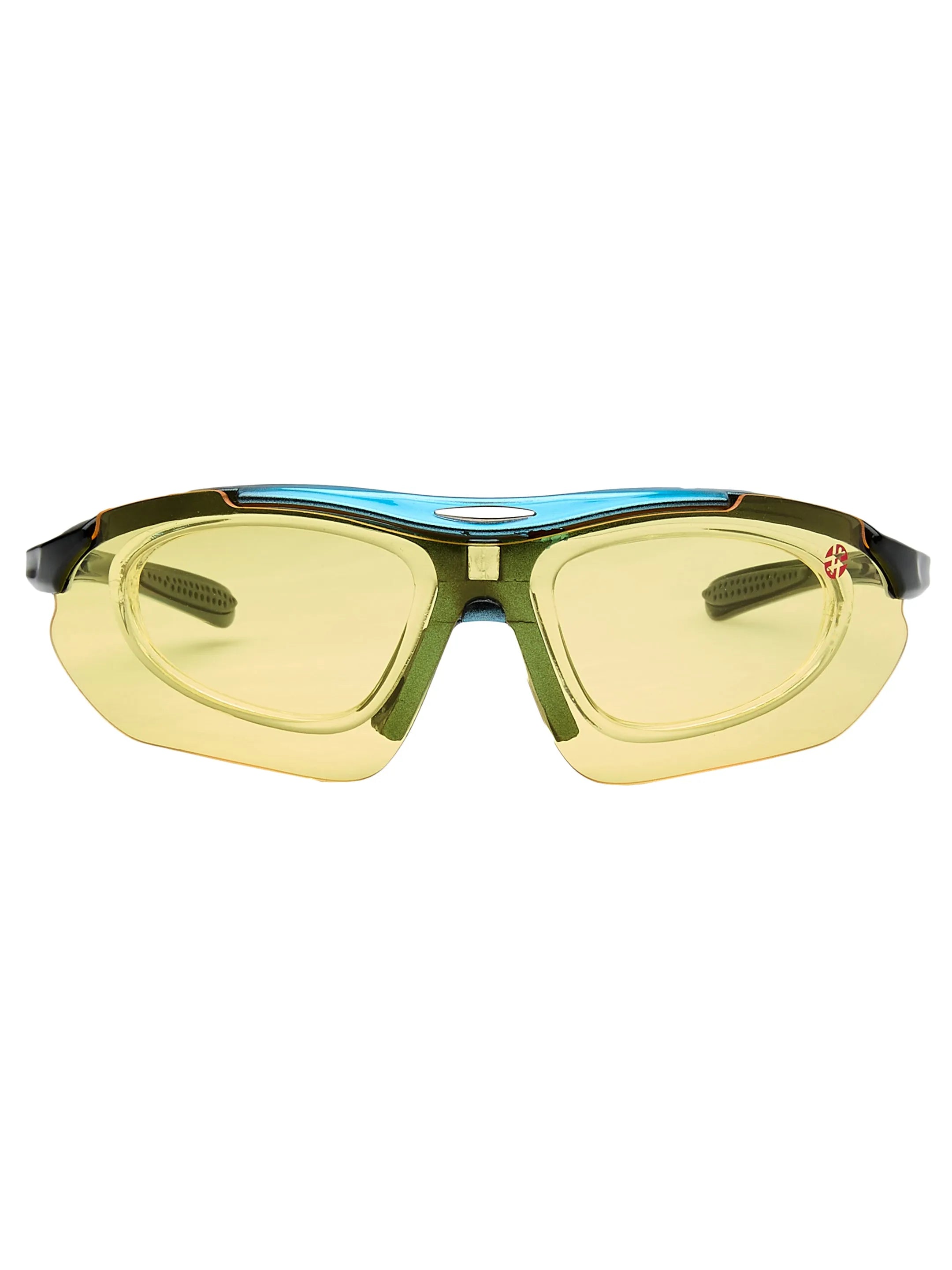 Valkor | Blue & Black Free Size Half Rim Shield Sports for Men & Women Changeable Lens  [Polarized]
