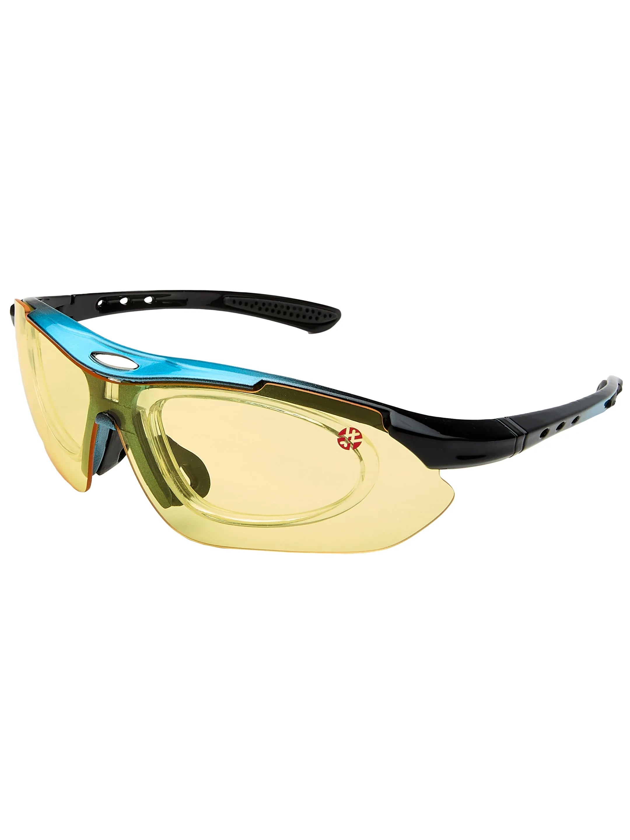Valkor | Blue & Black Free Size Half Rim Shield Sports for Men & Women Changeable Lens  [Polarized]