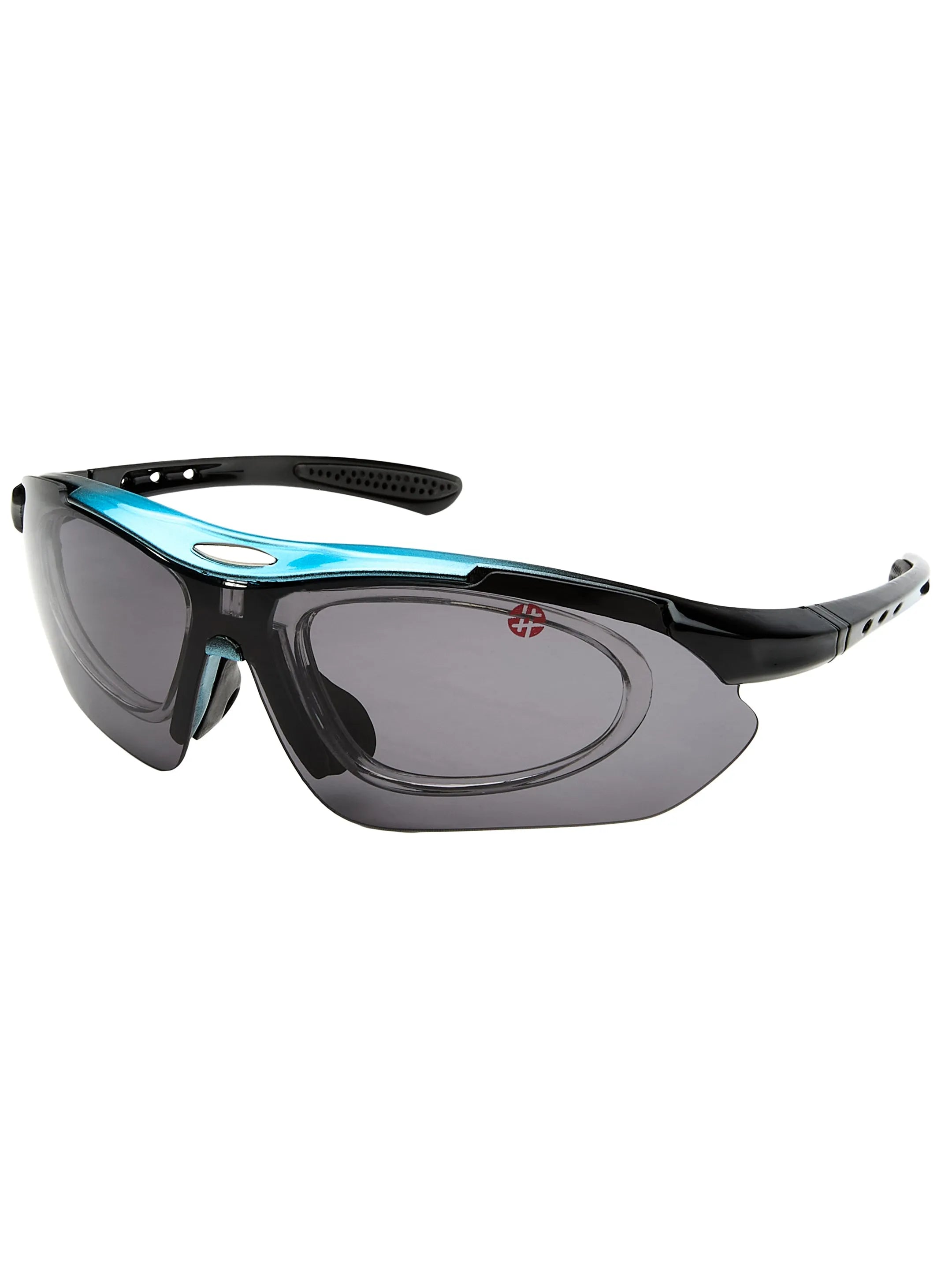 Valkor | Blue & Black Free Size Half Rim Shield Sports for Men & Women Changeable Lens  [Polarized]
