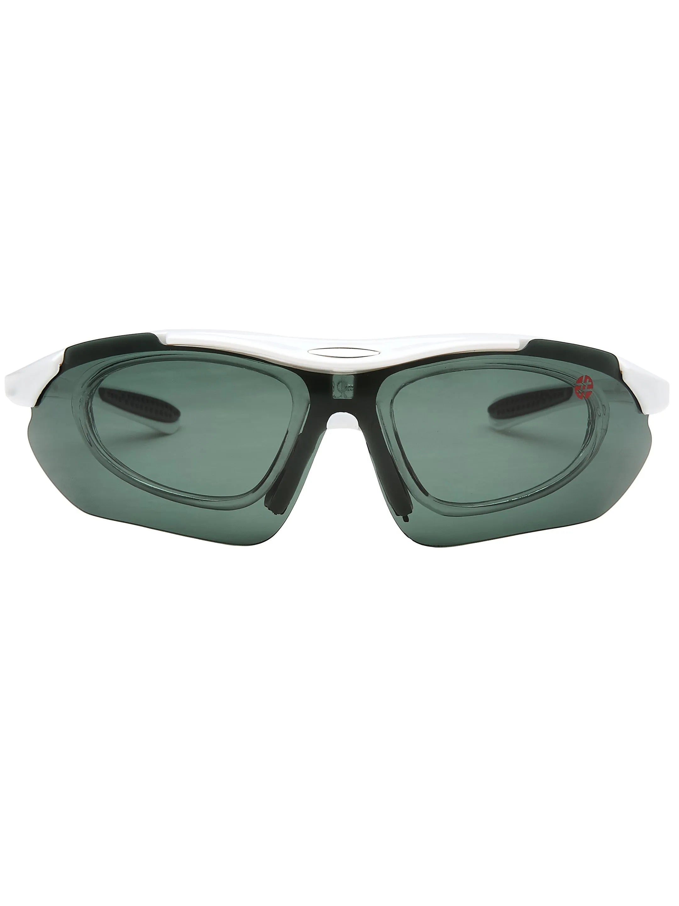Valkor | White Free Size Half Rim Shield Sports for Men & Women Changeable Lens [Polarized]