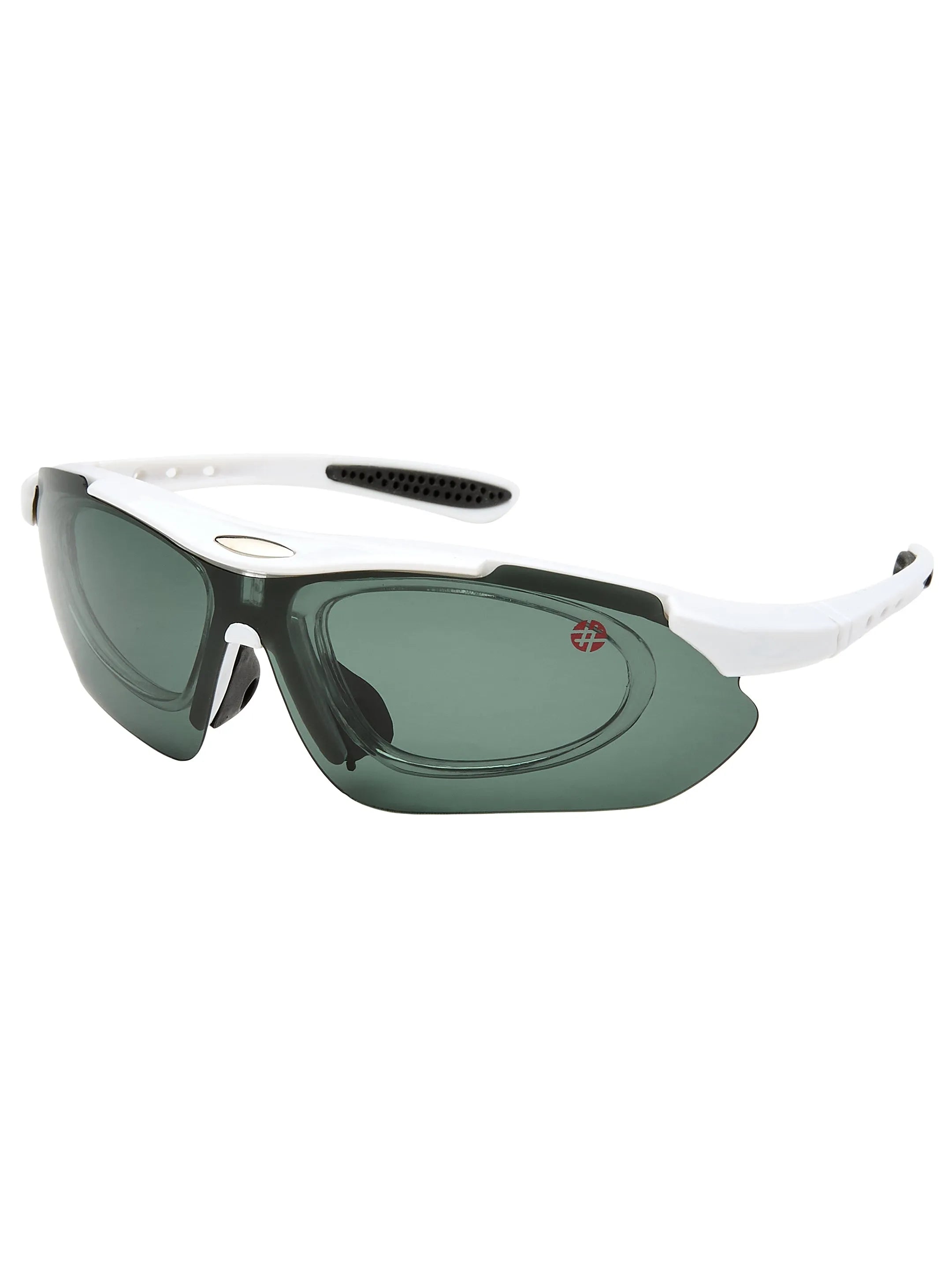 Valkor | White Free Size Half Rim Shield Sports for Men & Women Changeable Lens [Polarized]