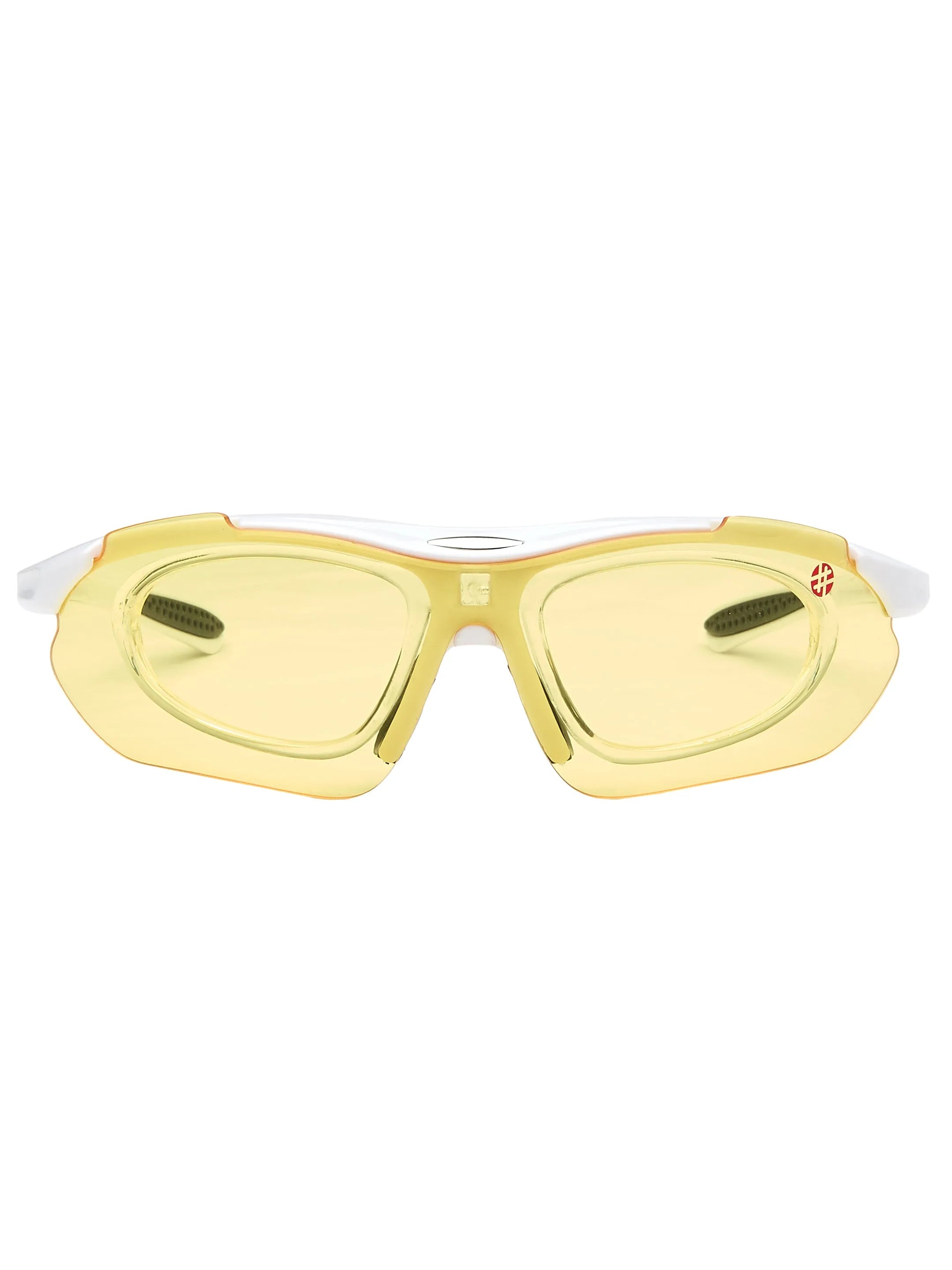 Valkor | White Free Size Half Rim Shield Sports for Men & Women Changeable Lens [Polarized]