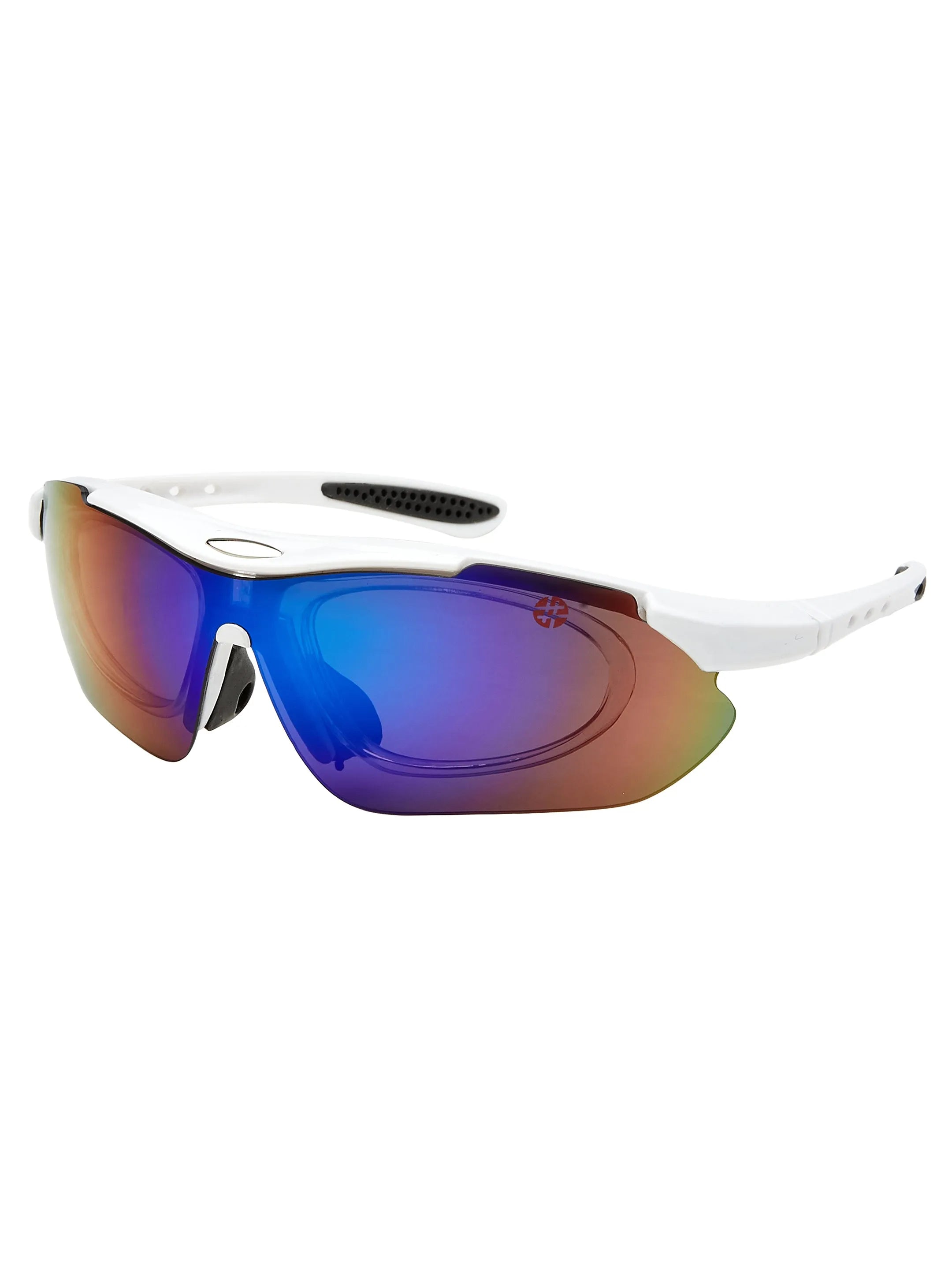 Valkor | White Free Size Half Rim Shield Sports for Men & Women Changeable Lens [Polarized]