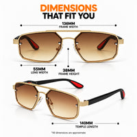 Shadron | Gredient Brown Medium Full Rim Rectangle Sunglasses for Men [UV-protected]
