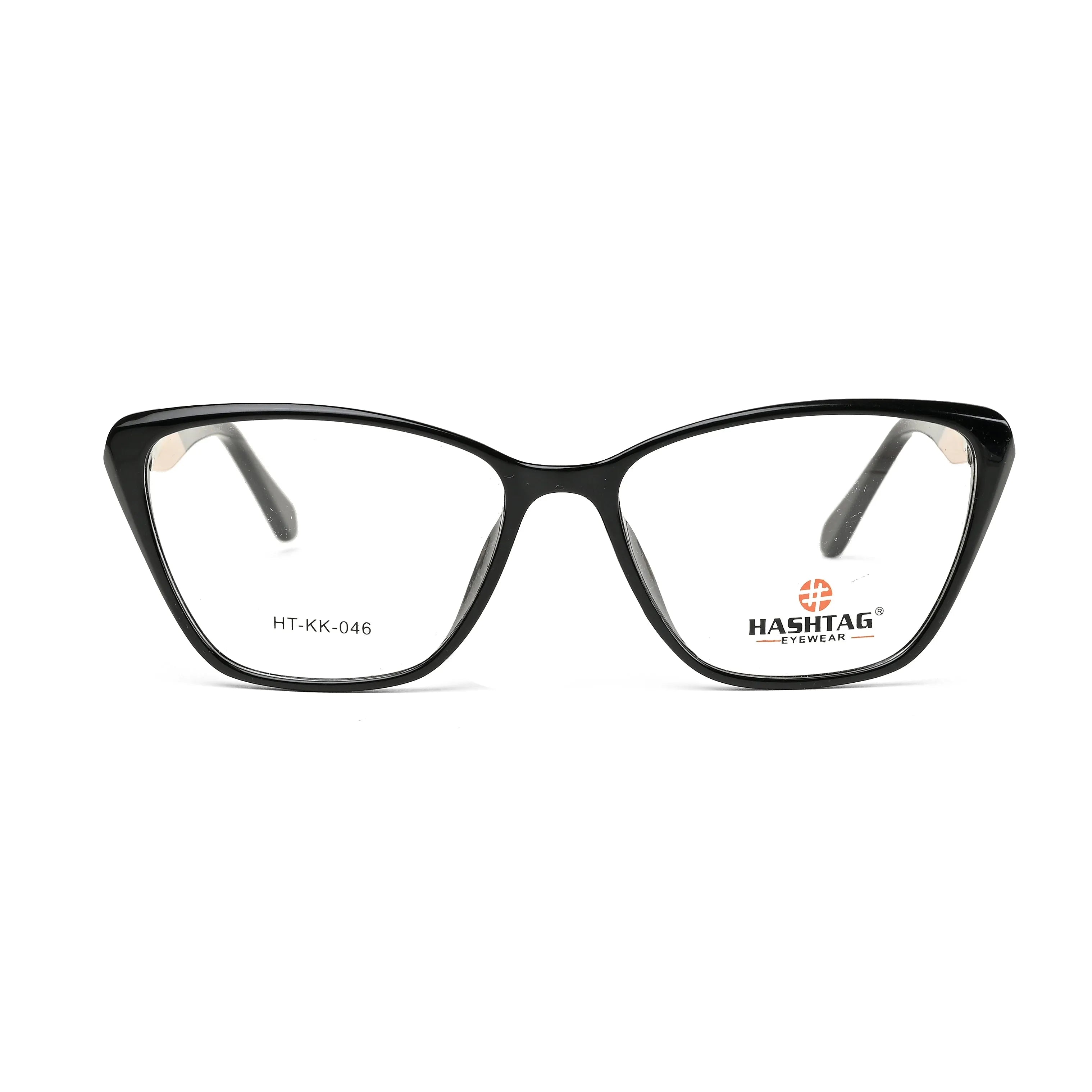 Tinto | Black Medium Full Rim Cat Eye with Spring Hinges Eyeglasses for Women [Demo Lens]