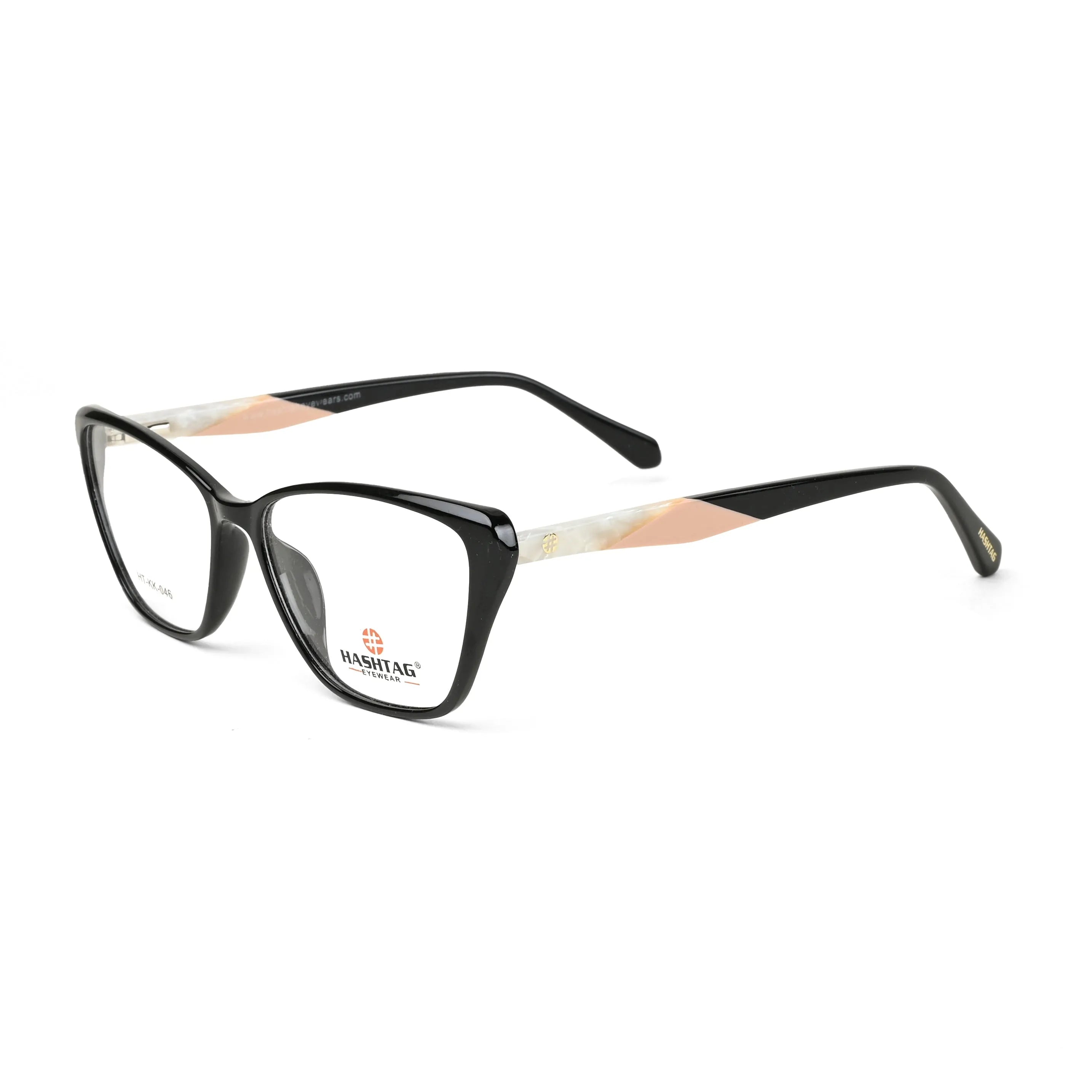 Tinto | Black Medium Full Rim Cat Eye with Spring Hinges Eyeglasses for Women [Demo Lens]