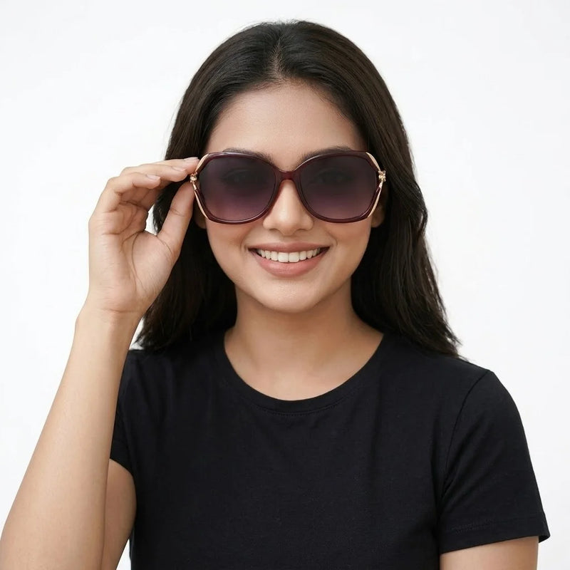 Arcadia | Red Medium Full Rim Butterfly Sunglasses for Women [Polarized]